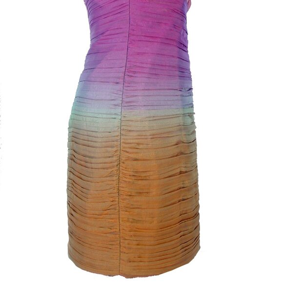 ALICE + OLIVIA Jasmine $498 Pleated Silk Ombre Strapless Bustier Mini Dress 6 - Picture 3 of 10